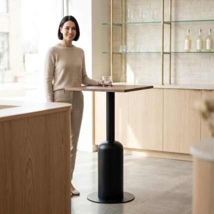 PRITI Wooden High Table (Solid Wood)