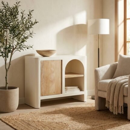 PRITI cream wood sideboard