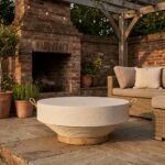 80cm Outdoor Coffee Table – Concrete and Wood - Priti - Image 2