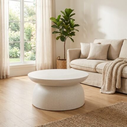 PRITI White Coffee or Side Table 60x60x30cm