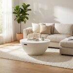 WHITE MAGNESIUM FIBER COFFEE TABLE