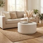WHITE MAGNESIUM FIBER COFFEE TABLE 70 X 70 X 40 CM