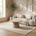 Round Coffee Table Sand - Image 4
