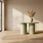 Round Side Table in Raw Green - Image 3
