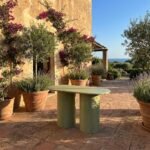 Round Side Table in Raw Green