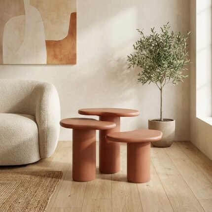 PRITI Jonah Side Table- Terracotta