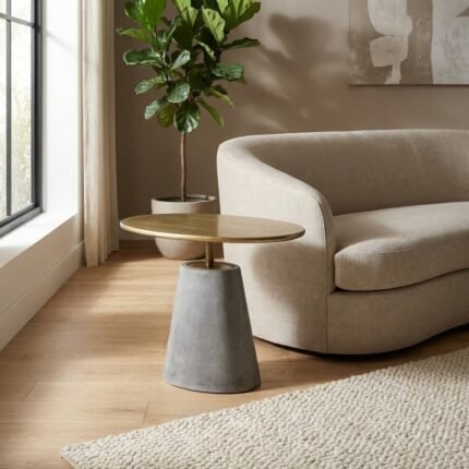 PRITI Steel Oval Side Table