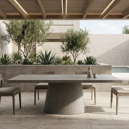 Exclusive Cavallini Concrete Dining Table – Sleek Design – Priti