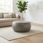 Exclusive Pebble Concrete Oval Coffee Table - Priti - Image 3