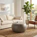 Exclusive Pebble Concrete Oval Coffee Table - Priti - Image 2