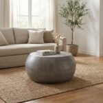 Exclusive Pebble Concrete Oval Coffee Table - Priti - Image 4
