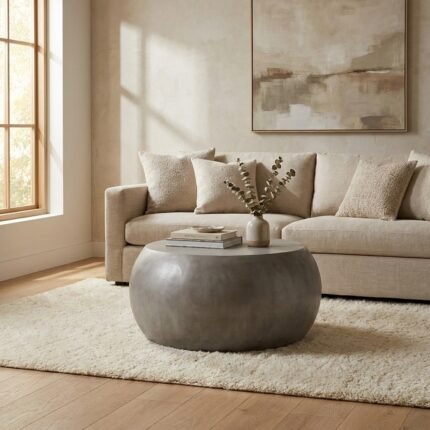 Exclusive Pebble Concrete Oval Coffee Table – Priti