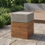 Exclusive Sticca Concrete Wooden Side Table - Image 4