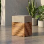 Exclusive Sticca Concrete Wooden Side Table - Image 2