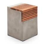 Exclusive Cascata Concrete Wooden Side Table - Image 12