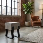 Exclusive Concrete Side Table with metal legs - Priti - Image 8