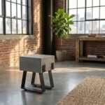 Exclusive Concrete Side Table with metal legs - Priti - Image 3