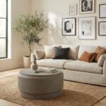 Exclusive 39 Barrel Concrete Coffee Table - Priti - Image 4