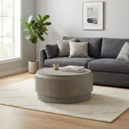 Exclusive 39 Barrel Concrete Coffee Table – Priti