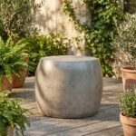 Pebble Concrete Oval End Table - Priti - Image 2