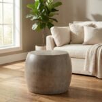 Pebble Concrete Oval End Table – Priti