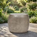 Pebble Concrete Oval End Table - Priti - Image 3