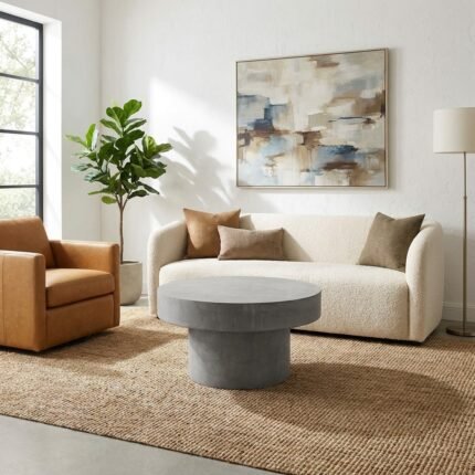 PRITI Volus Concrete Coffee Table