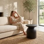 PRITI Concrete Side Table Black - Image 2