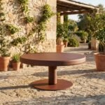 Concrete Low Coffee Table Color Red Cement -PRITI - Image 2