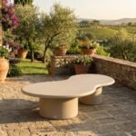 Contemporary Organic Natural Plaster Ovum Coffee Table 170cm - PRITI - Image 4