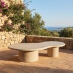 Contemporary Organic Natural Plaster Ovum Coffee Table 170cm - PRITI - Image 5