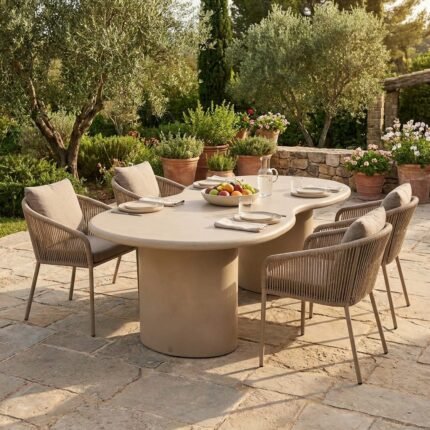 Contemporary Organic Natural Plaster Ovum Coffee Table 170cm – PRITI