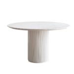 contemporary terrazzo countertop solid wood round dining table – PRITI