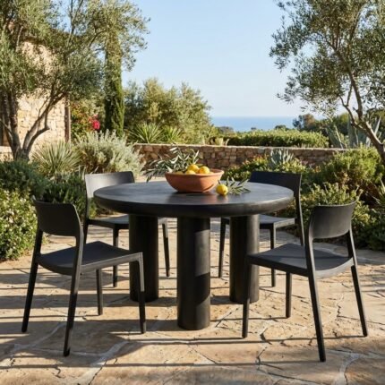 Exclusive Black Concrete Outdoor Dining Table - Priti