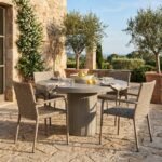 Exclusive Tama Round Dining Table - Slate Gray Outdoor - Priti