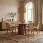 Irvine Concrete Dining Table Red Cement Handmade