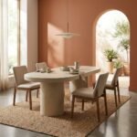 White Concrete Dining Table
