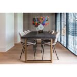 Table à manger en bois et laiton noir PRITI