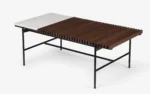 PRITI Covent Garden Outdoor Coffee Table | Wooden & Marble Finish Teapoy For Home