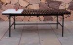 PRITI Covent Garden Outdoor Coffee Table | Wooden & Marble Finish Teapoy For Home