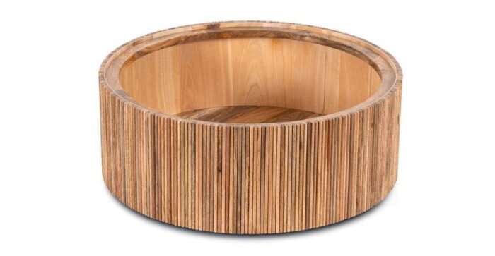 PRITI Ribbed Coffee Table for Living Room | Wooden Central Desk