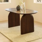 PRITI 6 Seater Modern Designed Wooden Dining Table | Oval Shape Table For Dining Room