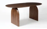 PRITI 6 Seater Modern Designed Wooden Dining Table | Oval Shape Table For Dining Room