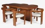 PRITI Attica Dining Table With 6 Anish Chairs For Home Decor