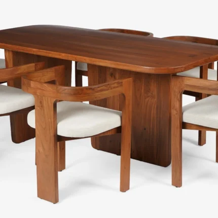 PRITI Attica Dining Table With 6 Anish Chairs For Home Decor
