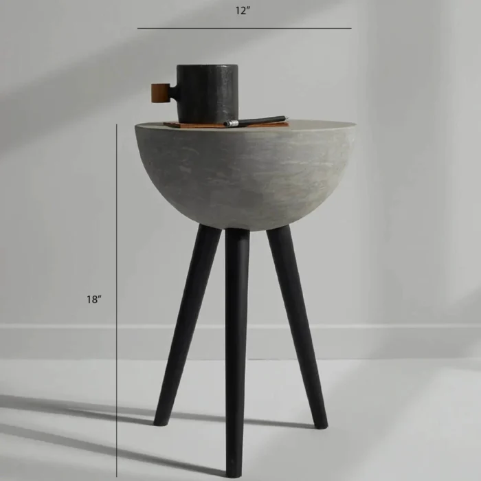 PRITI Dome Tripod Side Table | Bedside Furniture for Bedroom