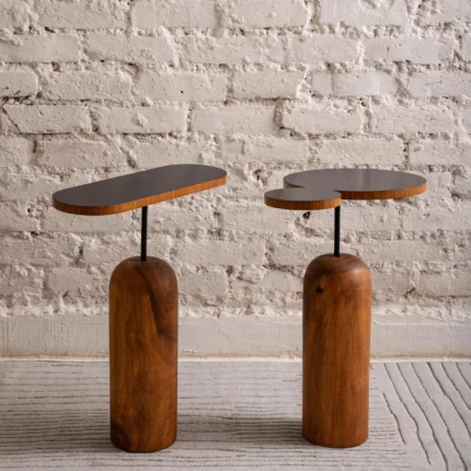 PRITI Tube End Table Linear | Bedside Table for Bedroom