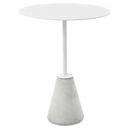 PRITI Minimalist and contemporary Bistro Table in white steel and concrete