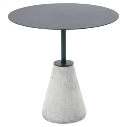 PRITI side table in black steel and concrete, Minimalist and contemporary