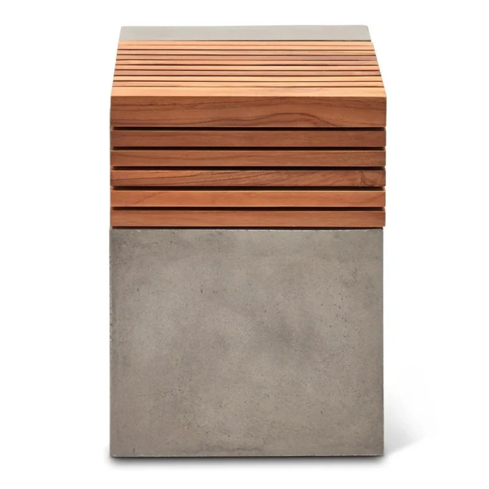 PRITI Stecca Cascata Concrete Wooden Side Table